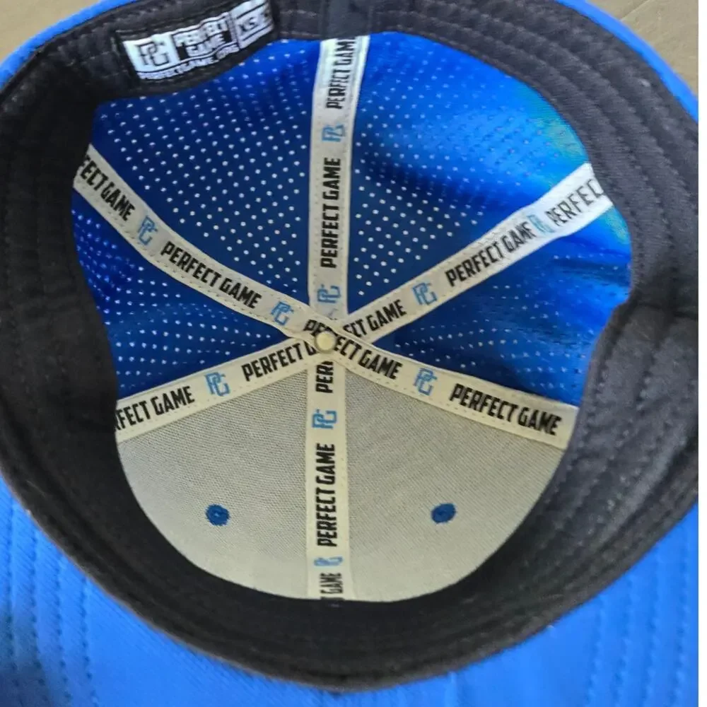 Perfect Game Youth Fitted Baseball Hat Royal Blue PG Logo Cap XS/S